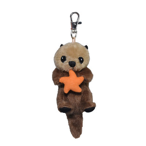 Brown Sea Otter Stuffy Keyring 5.5"