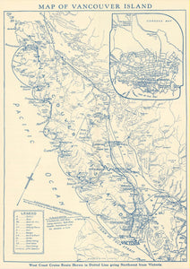 Map of Vancouver Island - CPR Steamship Routes