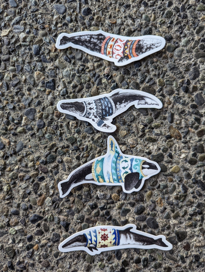 Whale Stickers - by Natasha Van Netten, Vinyl Kiss-cut